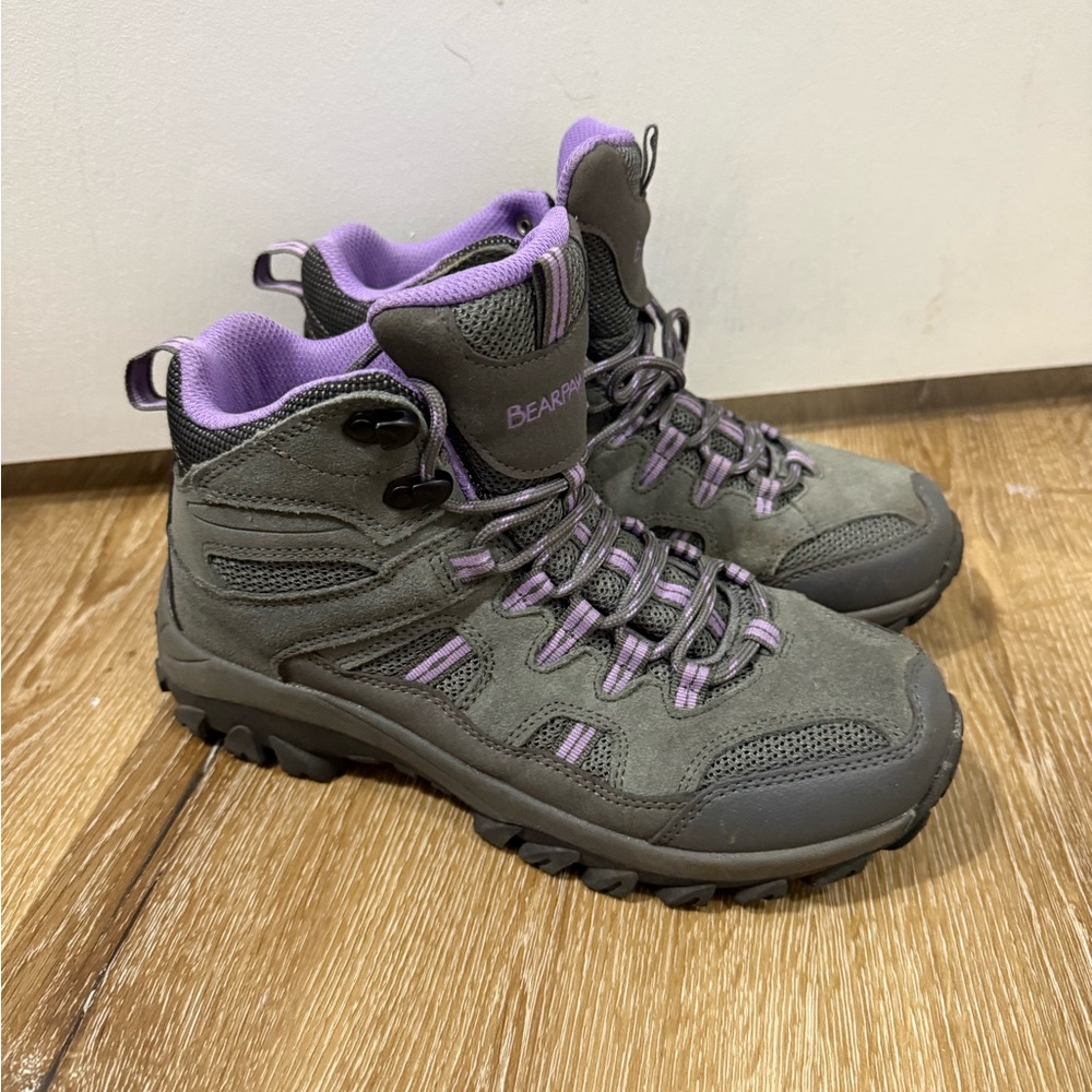 BearPaw Women's Gray and Purple Winter Boots